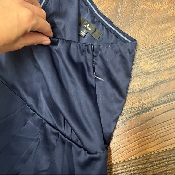 Lulus Navy Blue One-Shoulder Asymmetrical Midi-Dress size Small - Picture 4 of 10